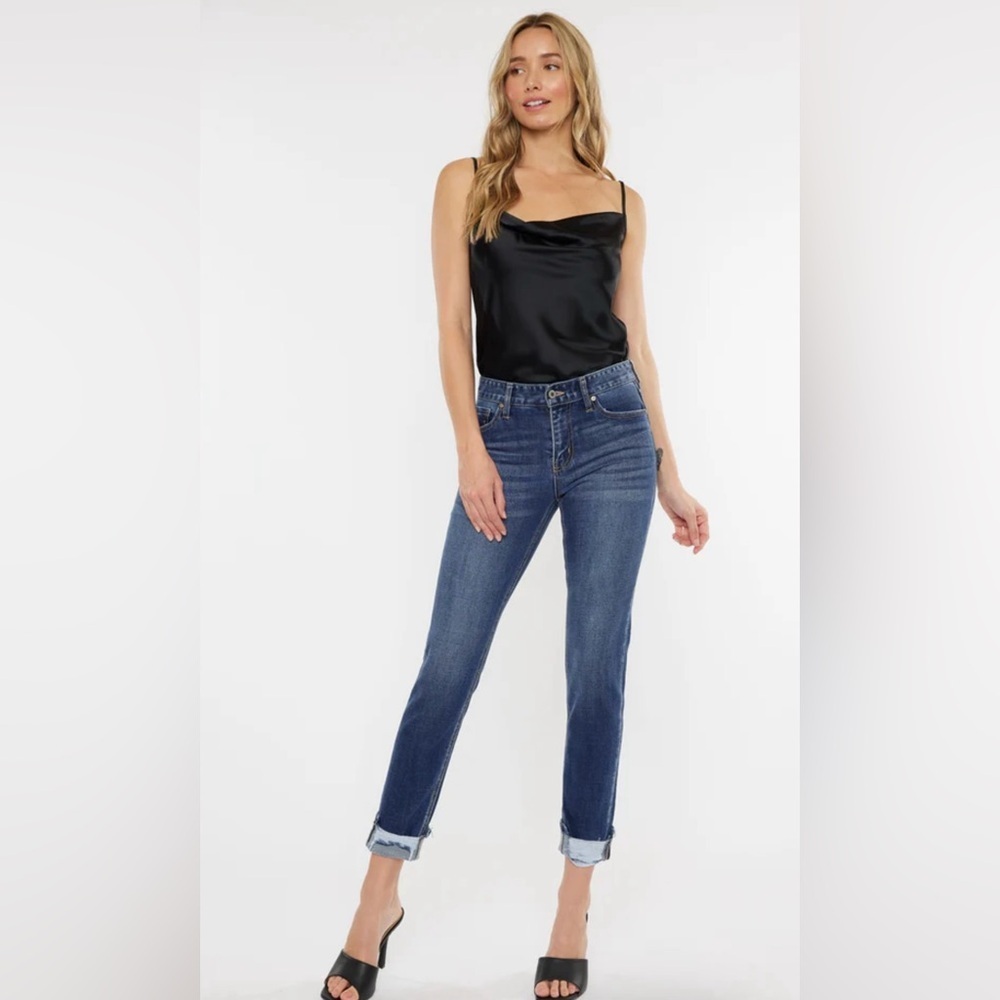 Kancan Cane Mid Rise Slim Straight Leg Jeans Size 3/26 NWT